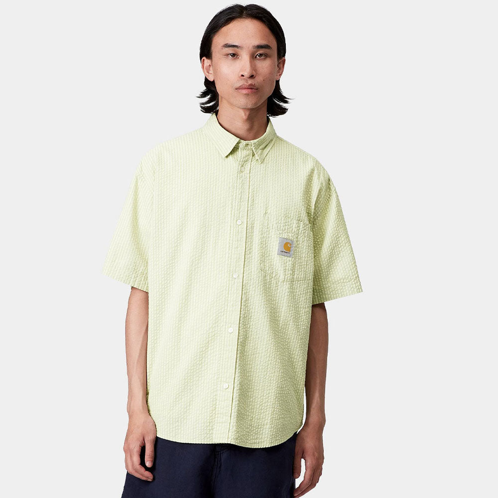 Carhartt WIP Men's Short Sleeve Toland Shirt - Toland Stripe / Pale Olive