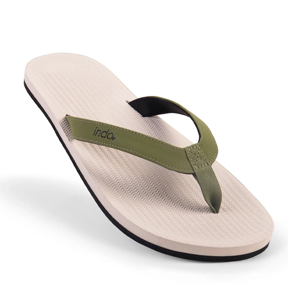 Indosole Essential Flip Flops Sea Salt Olive – Ocean Sports