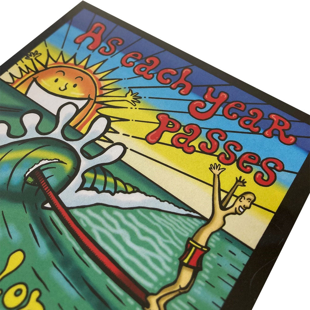 Retro gift card Sand Surf Art sufing surfer