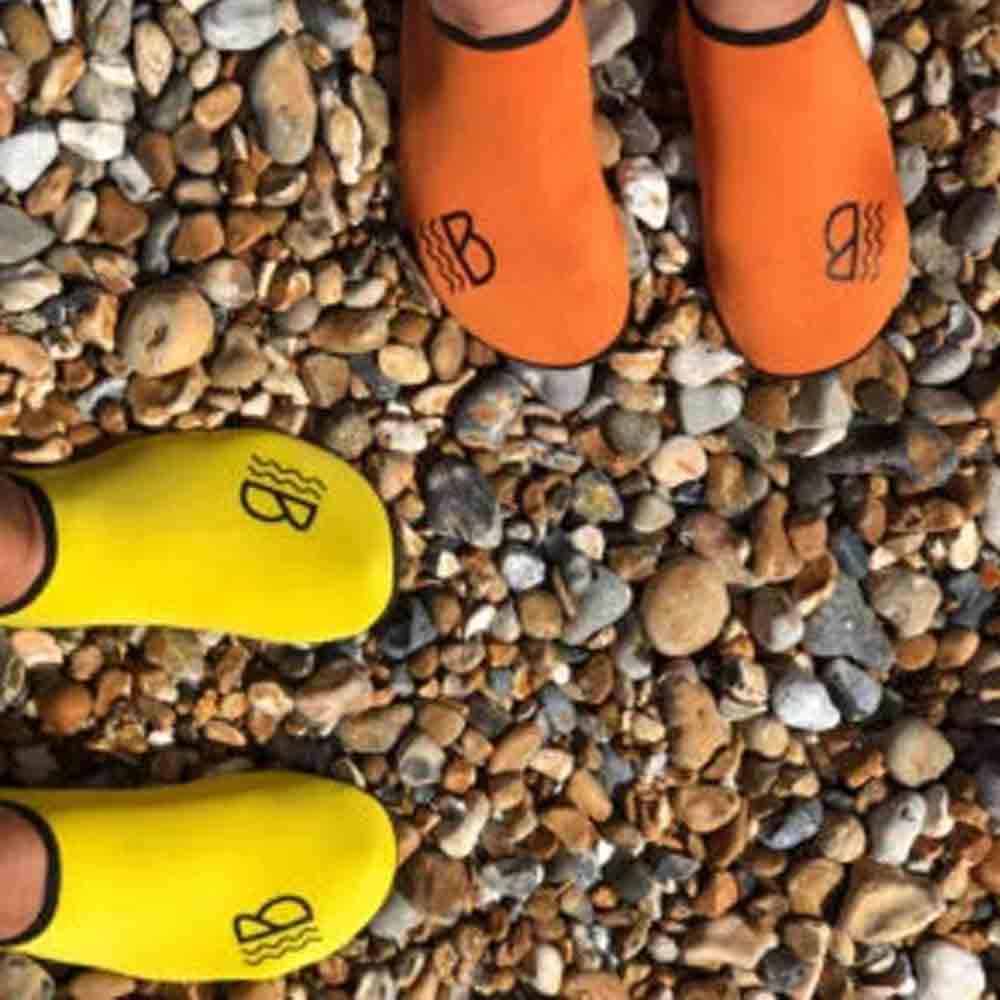 brighton beach shoes orange and yellow