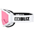 Bliz Liner Junior White Black Logo Snow Goggle  - Pink Lens
