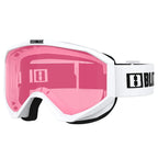 Bliz Liner Junior White Black Logo Snow Goggle  - Pink Lens