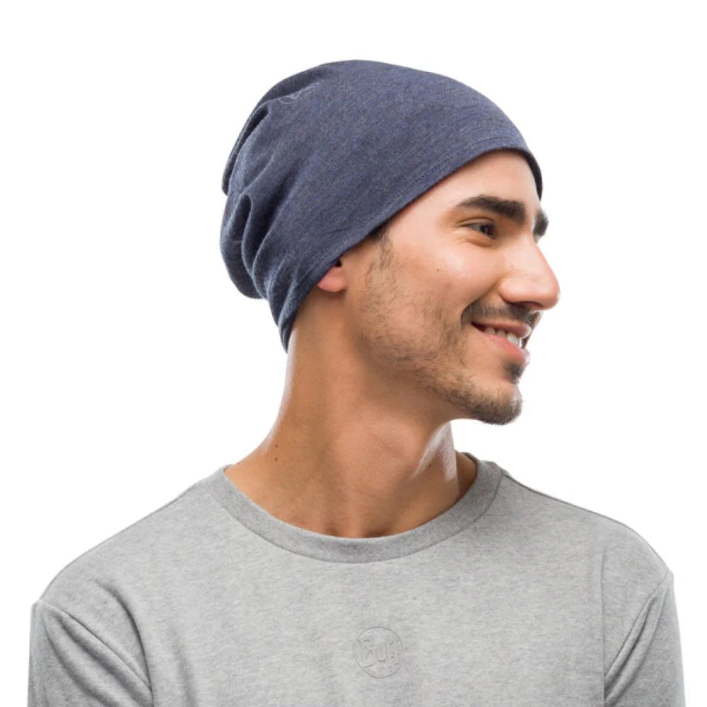 Buff Midweight Merino Wool Neck Warmer  - Night Blue Melange