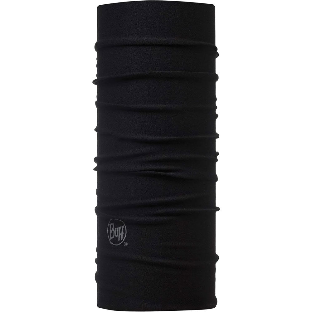 Buff Youth Merino Lightweight Solid Black Neck Warmer