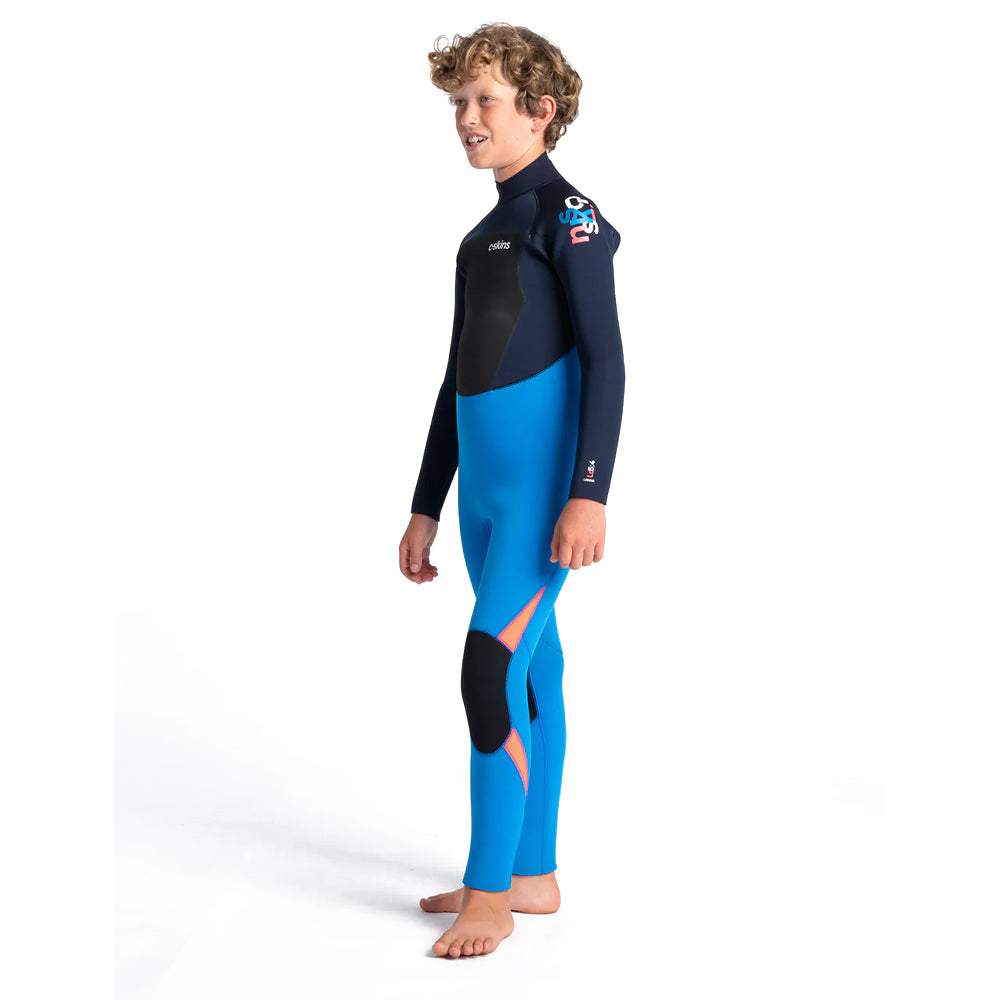 C Skins Junior Legend 5/4/3 Back Zip Full Wetsuit  - Cyan/Slate