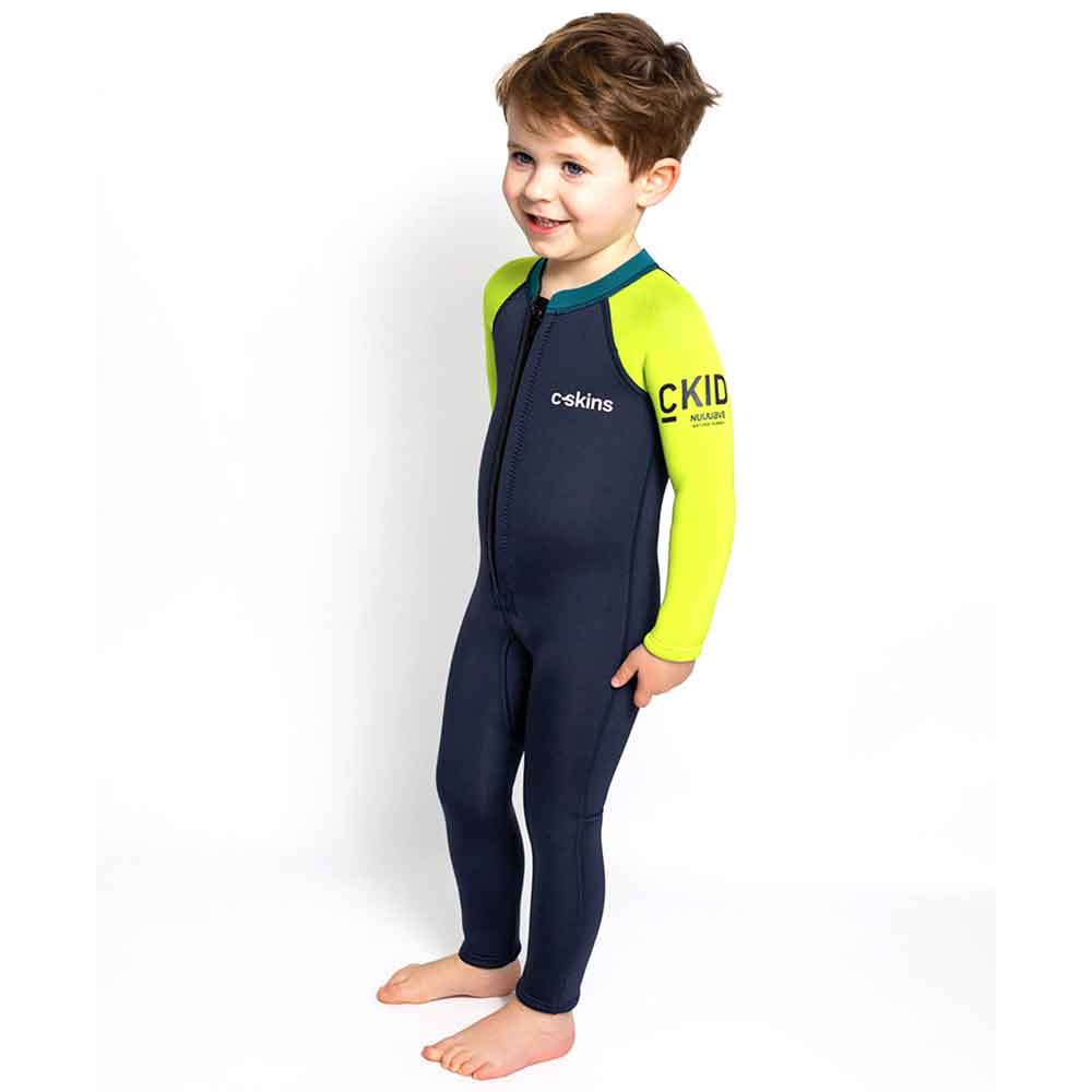C-Skins NuWave Baby Front Zip Steamer Bluestone Lime