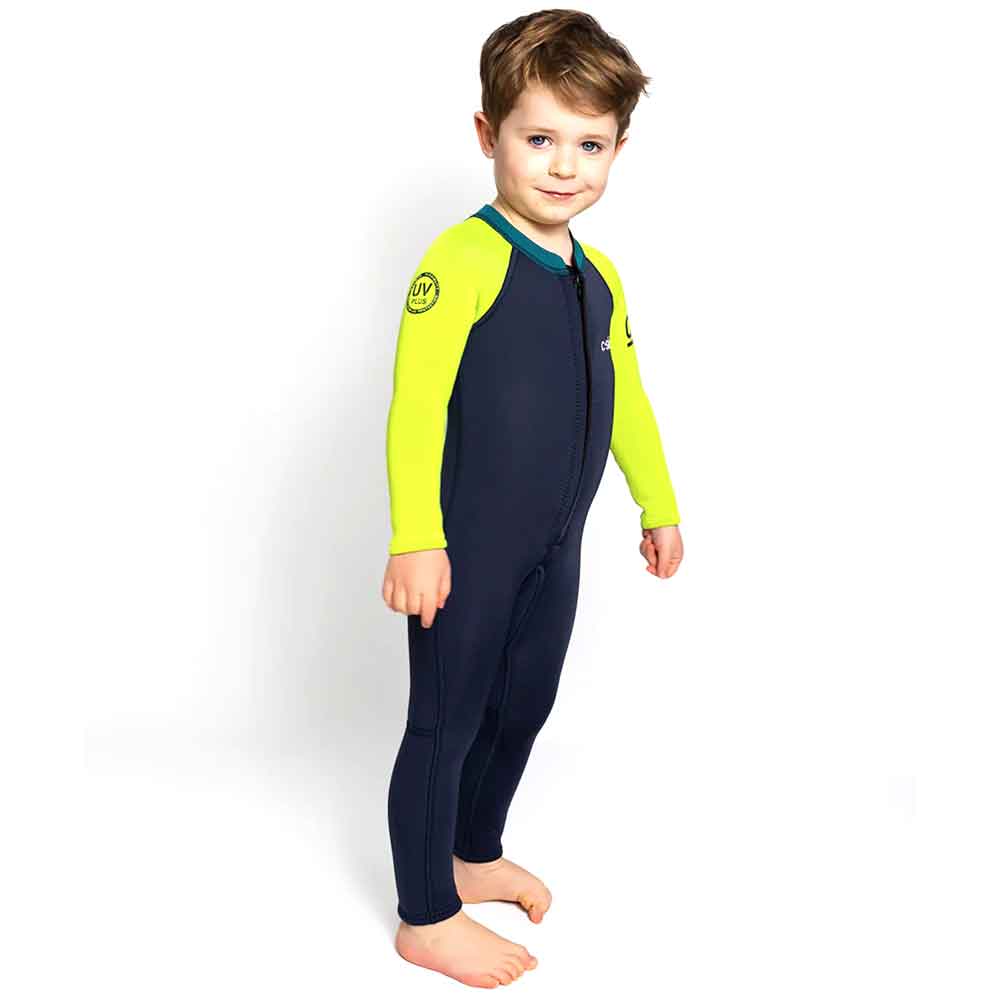 C-Skins NuWave Baby Front Zip Steamer Bluestone Lime