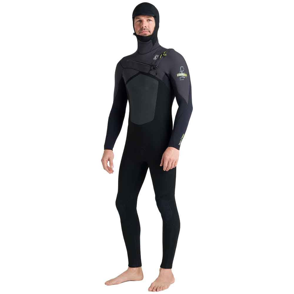 C-Skins NuWave ReWired 5/4 Hooded Wetsuit Black / Meteor / Lime
