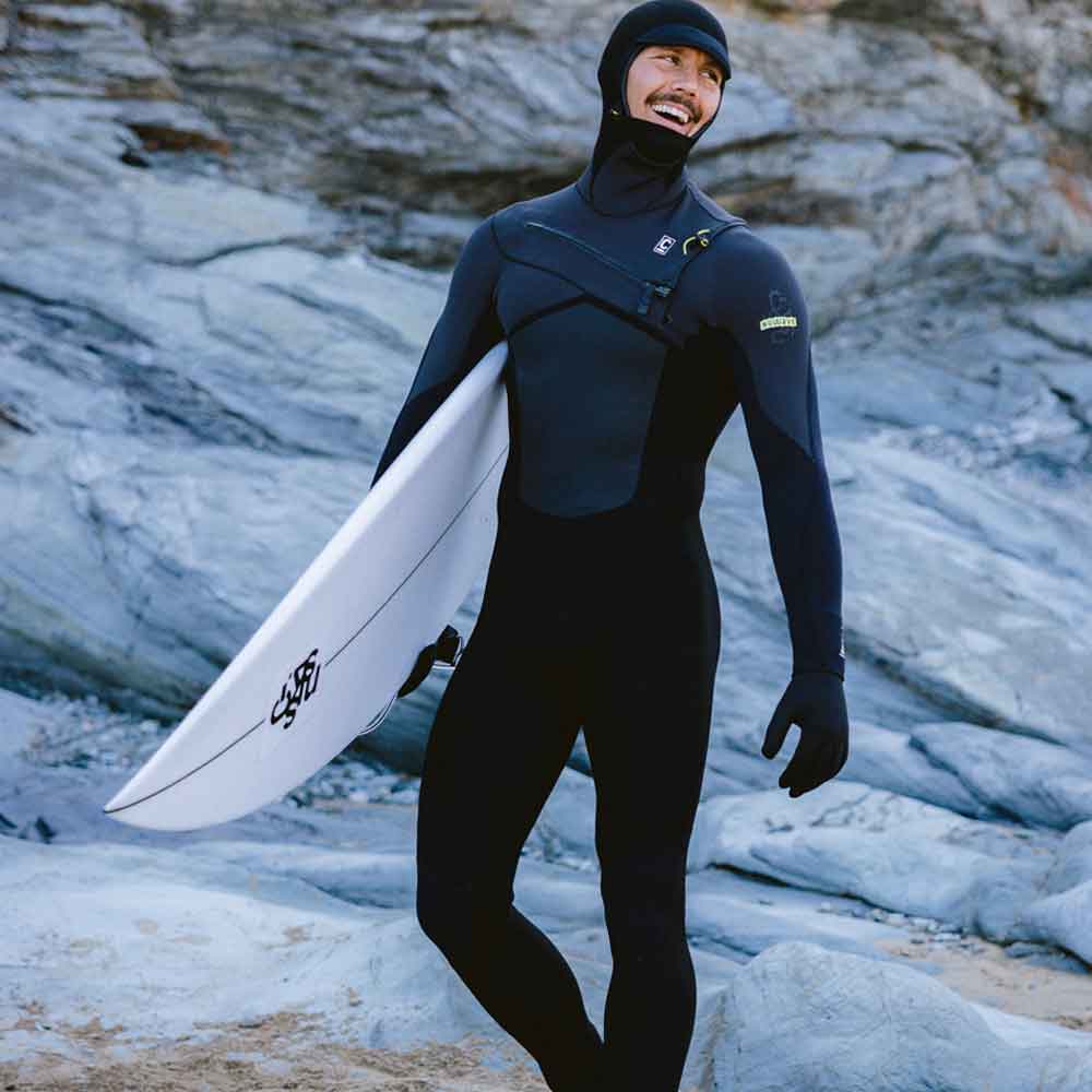 C-Skins NuWave ReWired 5/4 Hooded Wetsuit Black / Meteor / Lime