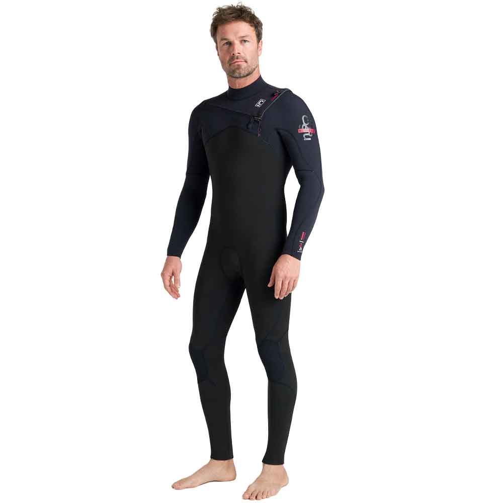 C-Skins NuWave Session 5/4/3mm Chest Zip Wetsuit Black Red