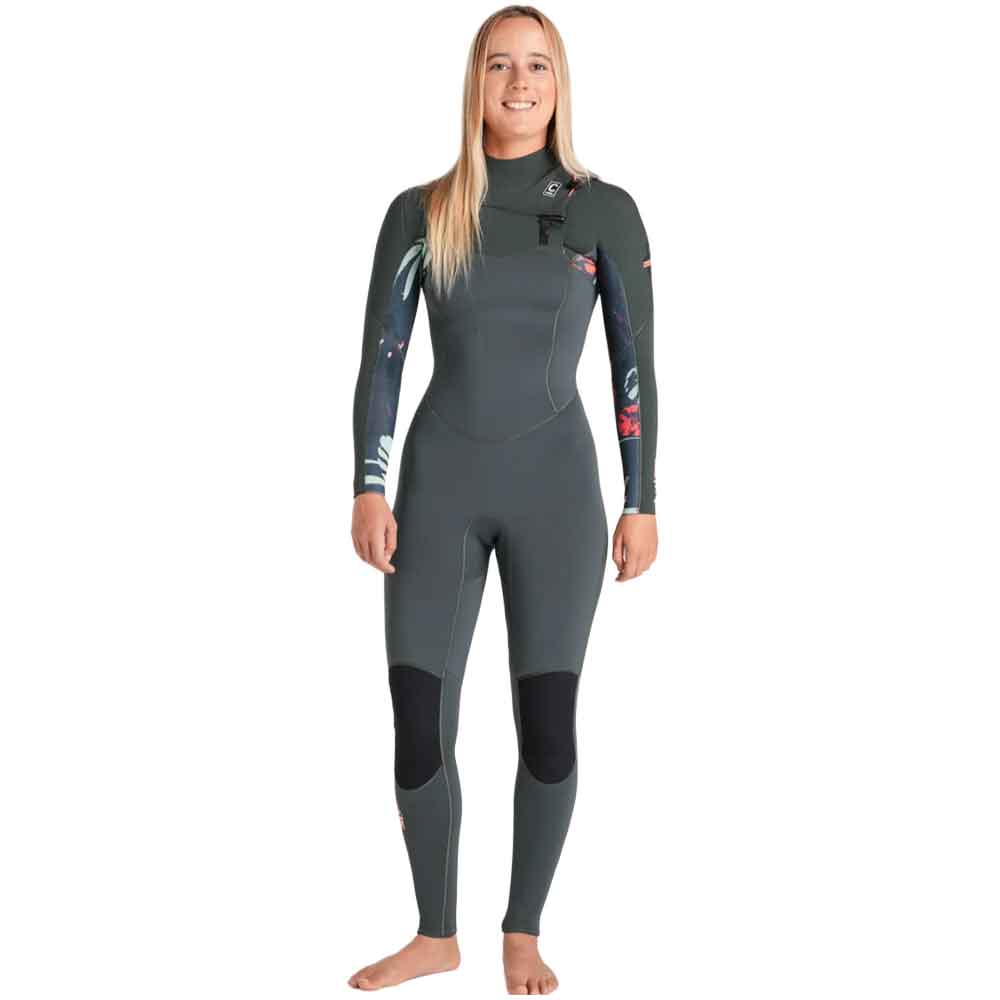 C-Skins NuWave Solace 3/2mm Womens GBS Chest Zip Forest Green