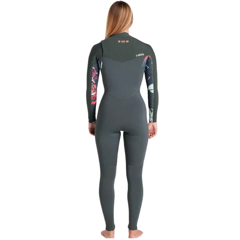 C-Skins NuWave Solace 3/2mm Womens GBS Chest Zip Forest Green