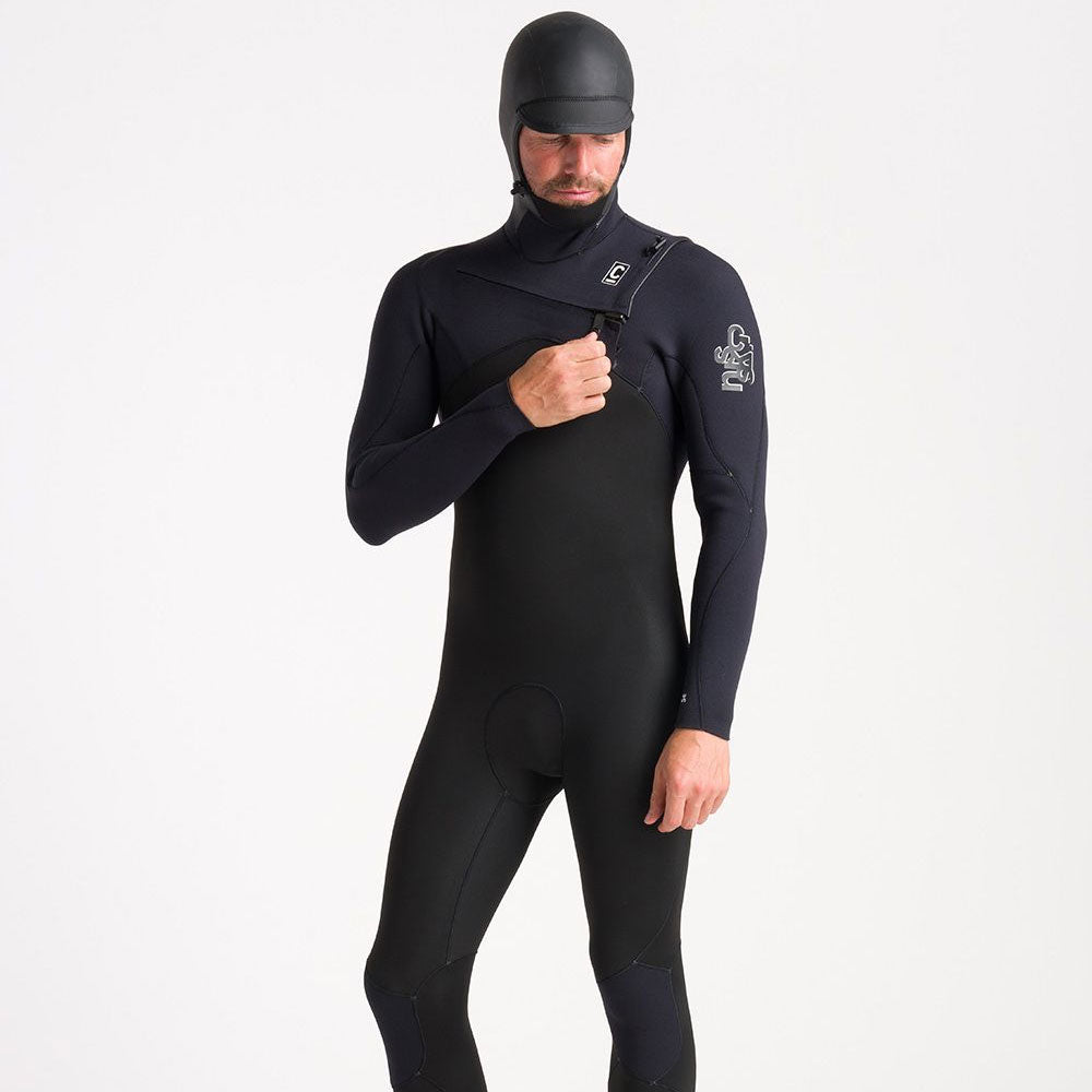 C-Skins Session 5/4/3mm Hooded Winter Wetsuit - Black/Black/White