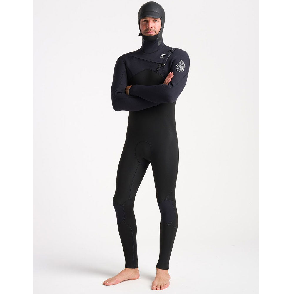 C-Skins Session 5/4/3mm Hooded Winter Wetsuit - Black/Black/White