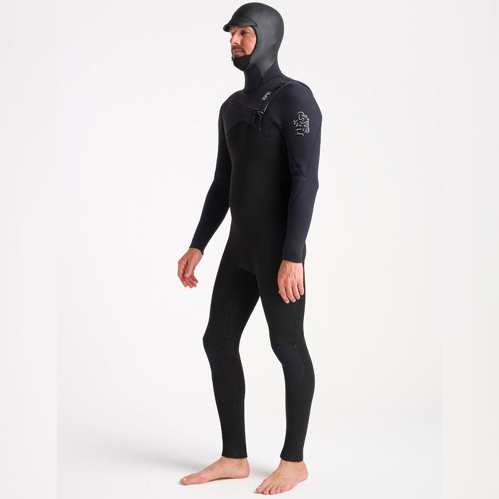 C-Skins Session 5/4/3mm Hooded Winter Wetsuit - Black/Black/White