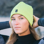 yellow neoprene beanie