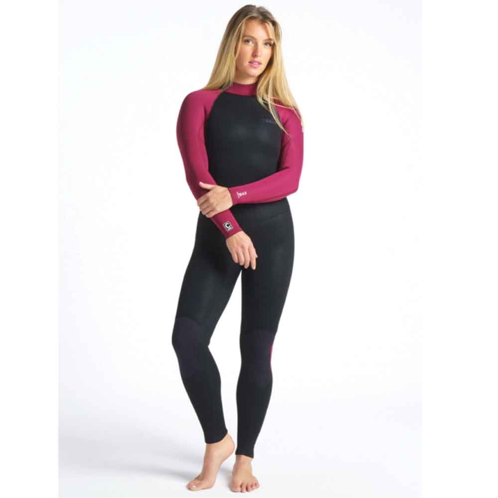 C-Skins Womens Surflite 4/3 GBS Back Zip Full Wetsuit Raven