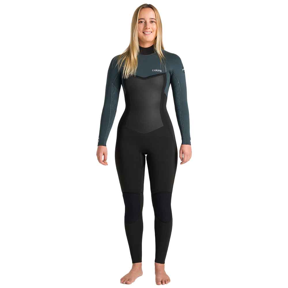 C-Skins Womens Surflite 4/3 GBS Back Zip Full Wetsuit Raven