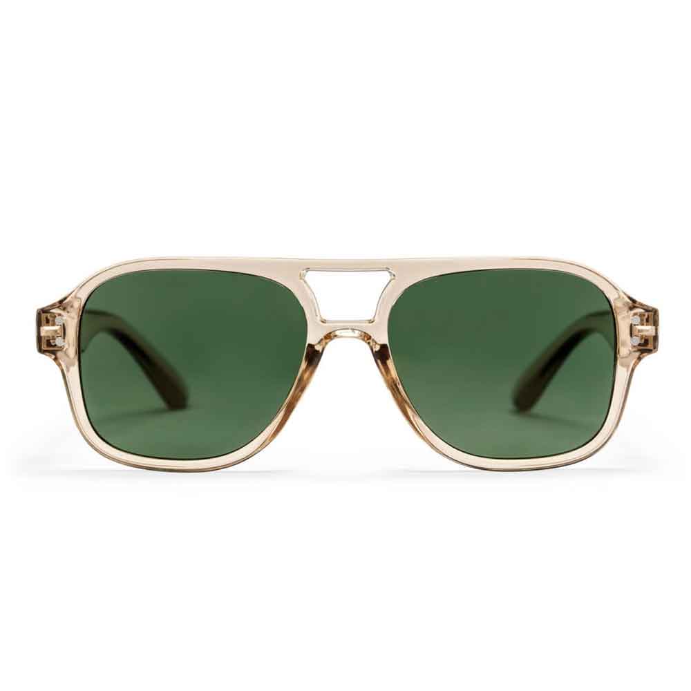 Chpo Cocas Sunglasses Camel with Green With Lens