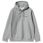 Carhartt WIP Hooded American Script Sweatshirt Grey Heather