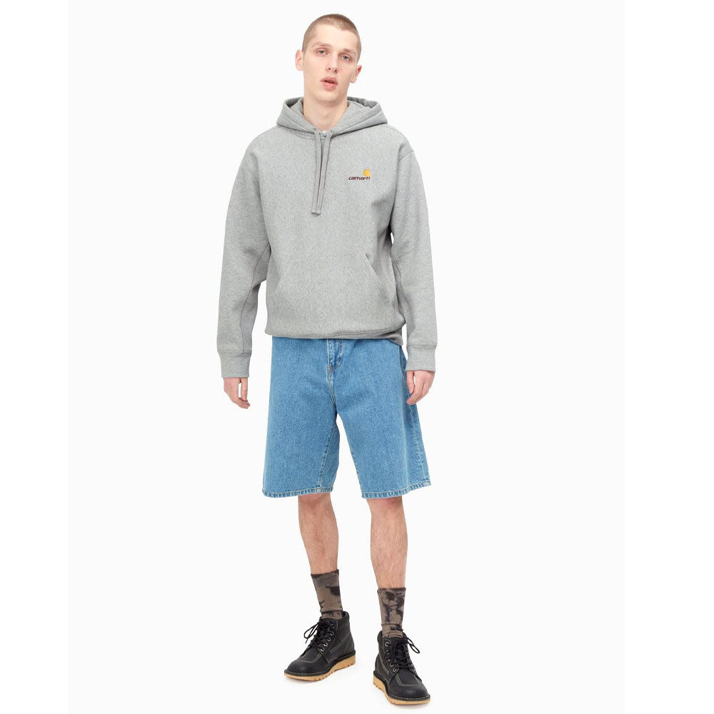 Carhartt WIP Hooded American Script Sweatshirt Grey Heather