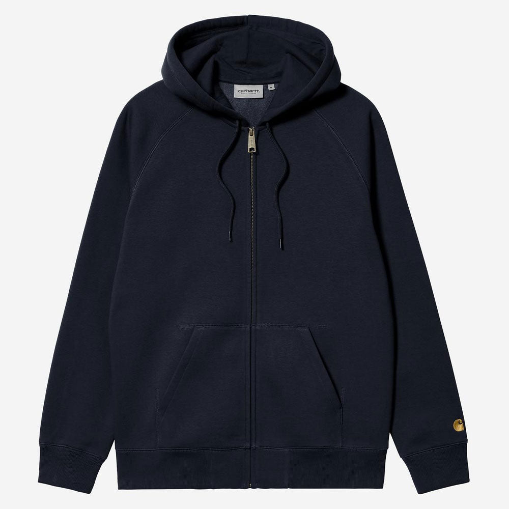 Carhartt WIP Full Zip Chase Hoodie Dark Navy / Gold