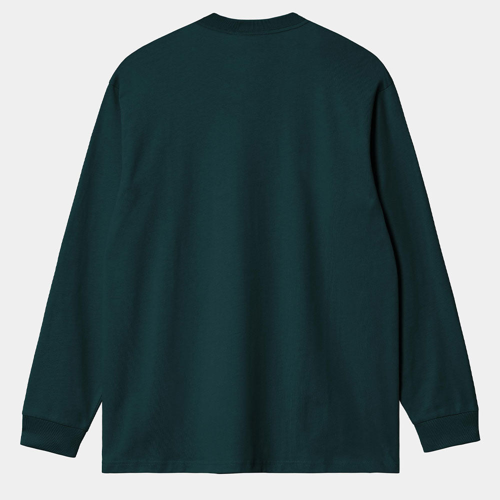 Carhartt WIP Longsleeve American Script T-Shirt Lagoon