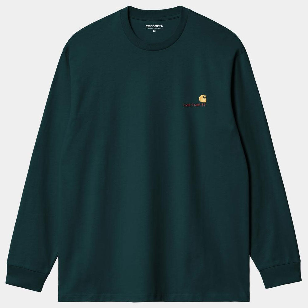 Carhartt WIP Longsleeve American Script T-Shirt Lagoon