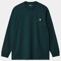 Carhartt WIP Longsleeve American Script T-Shirt Lagoon