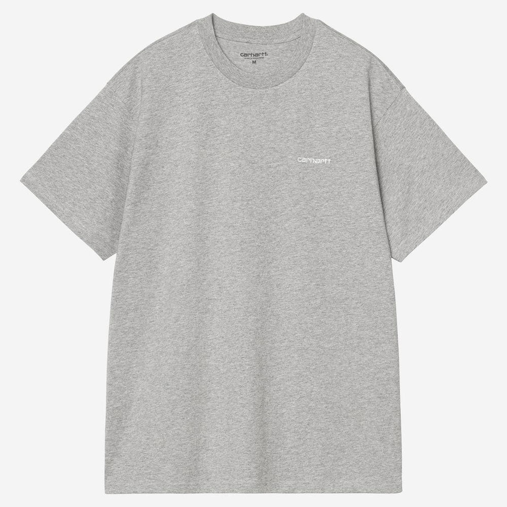 Carhartt WIP Script Embroidery T-Shirt Grey Heather / White
