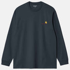 Carhartt WIP American Script Longsleeve T-Shirt Deep Night