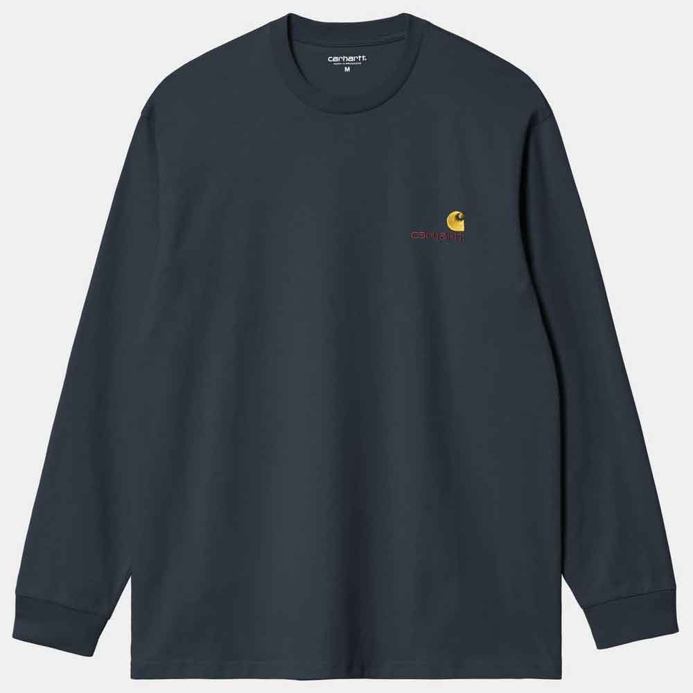 Carhartt WIP American Script Longsleeve T-Shirt Deep Night