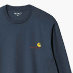 Carhartt WIP American Script Longsleeve T-Shirt Deep Night