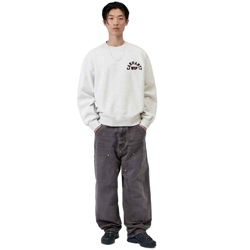 Carhartt WIP Arch Script Sweat Ash Heather / Dark Navy