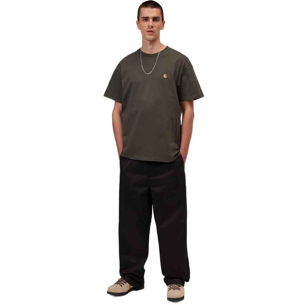 Carhartt WIP Chase T Shirt Shungite / Gold