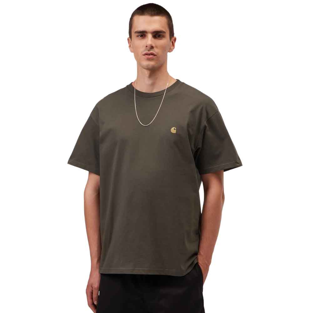 Carhartt WIP Chase T Shirt Shungite / Gold