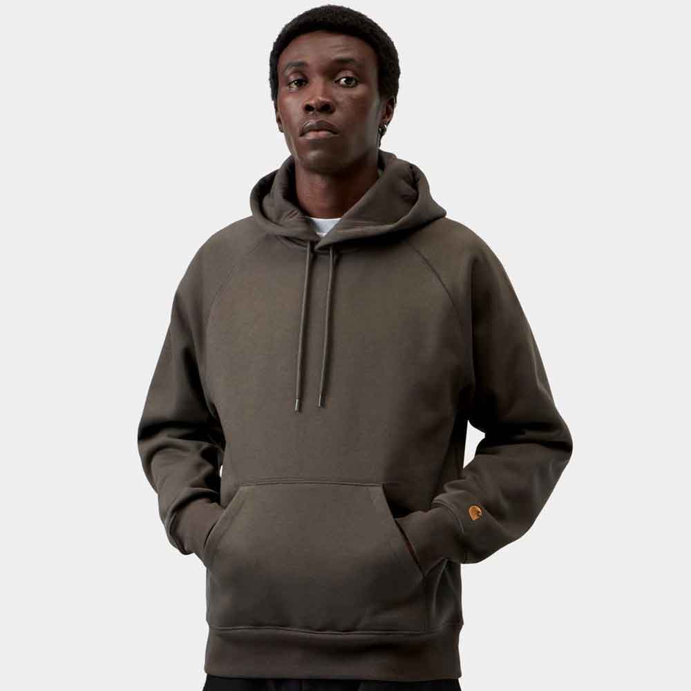 Carhartt WIP Hooded Chase Sweat Shungite / Gold