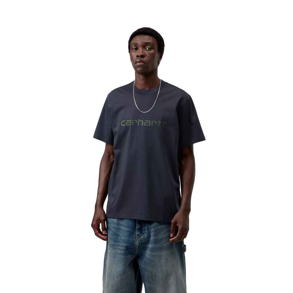 Carhartt WIP Script T Shirt Dark Navy / Dark Scarab