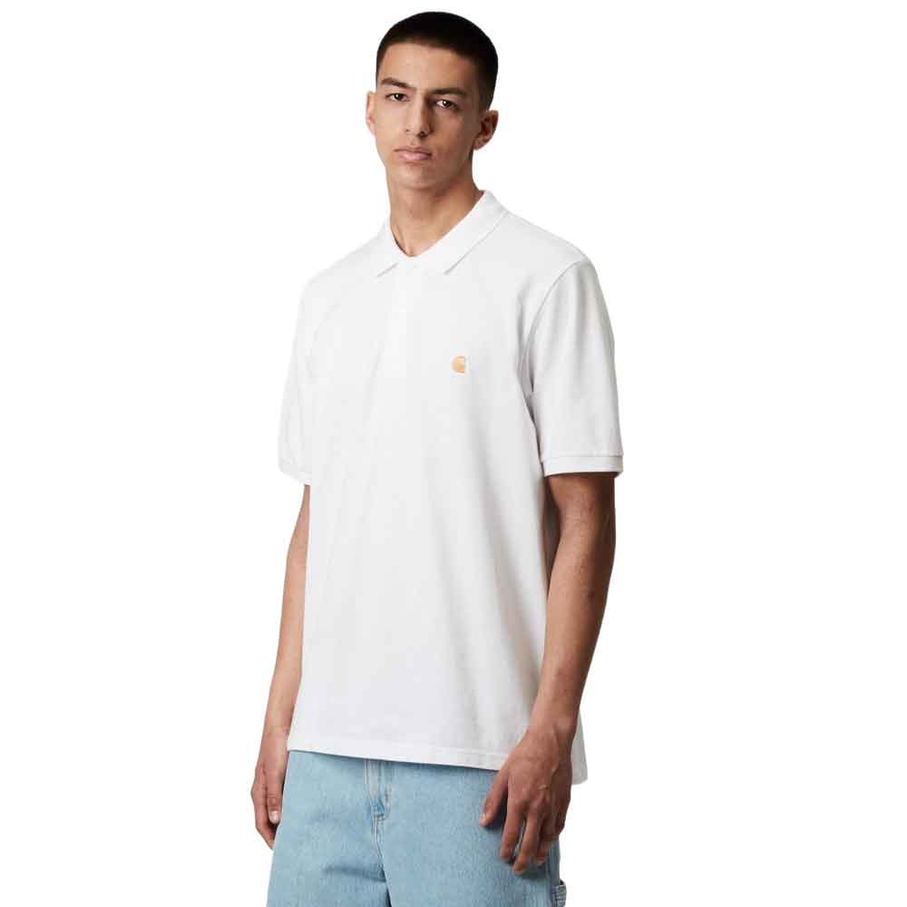 Carhartt Wip Chase Pique Polo White / Gold