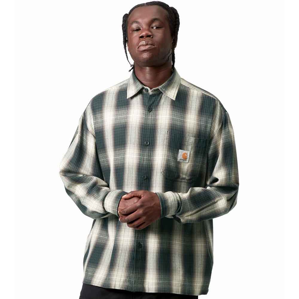 Carhartt Wip Harlin Shirt Harlin Check Kale Green