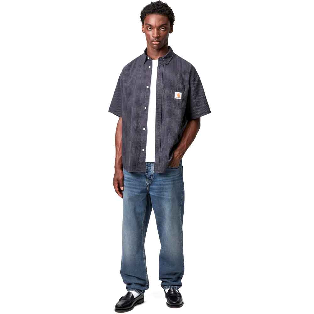 Carhartt Wip Newel Pant Dark Used Wash Blue