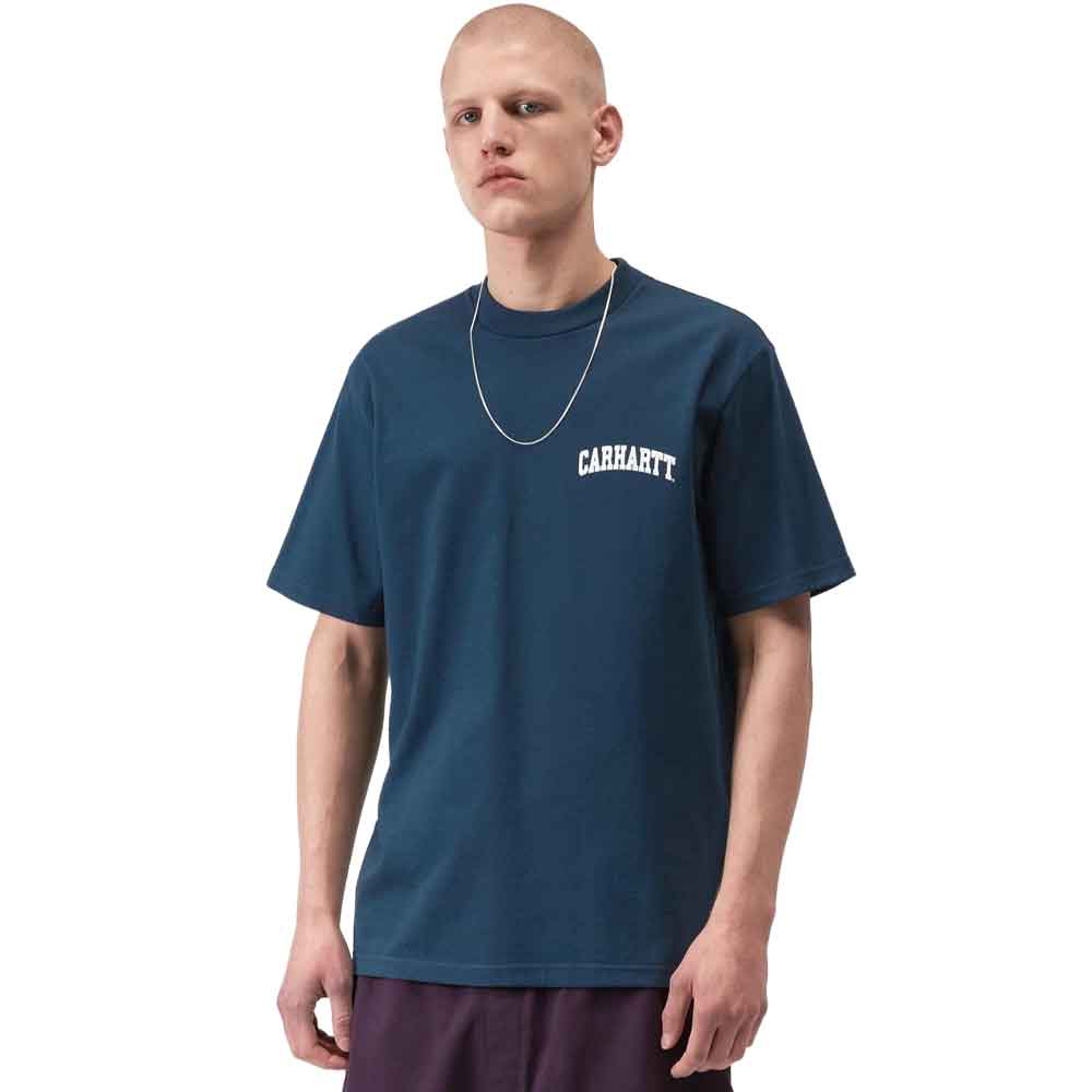 Carhartt Wip University Script T Shirt Blue River