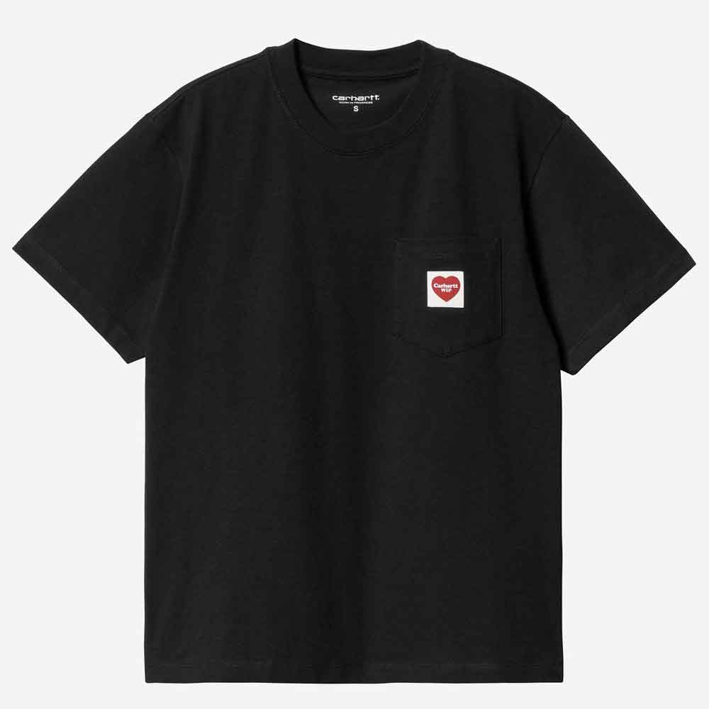 Carhartt Wip Womens Pocket Heart T Shirt Black Red