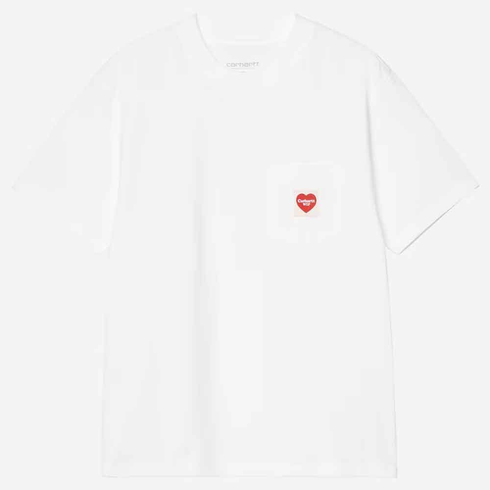 Carhartt Wip Womens Pocket Heart T Shirt White / Red