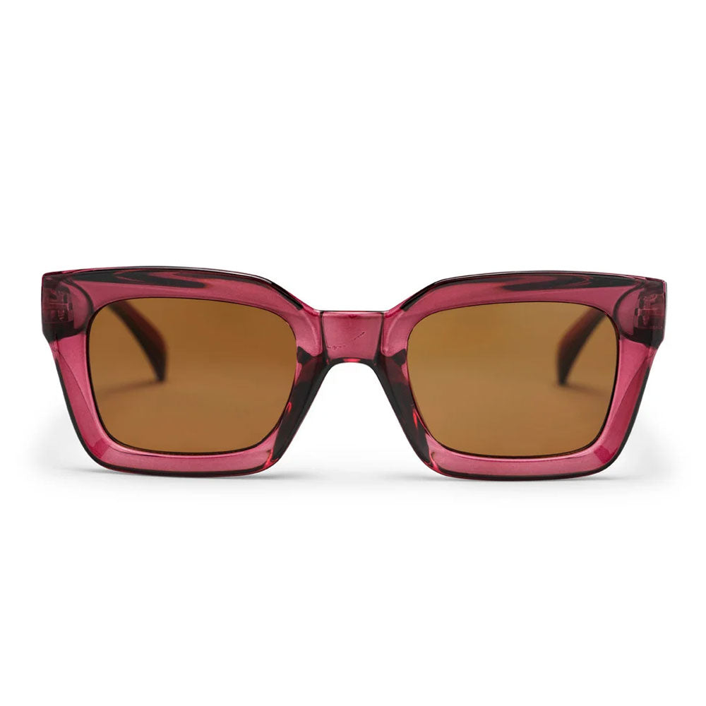 Chpo Anna Sunglasses Burgandy With Brown Lens