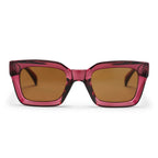Chpo Anna Sunglasses Burgandy With Brown Lens