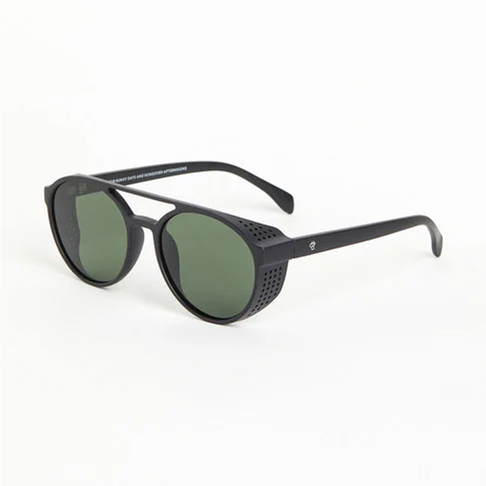 Chpo Rickard Sunglasses Black Green Lens