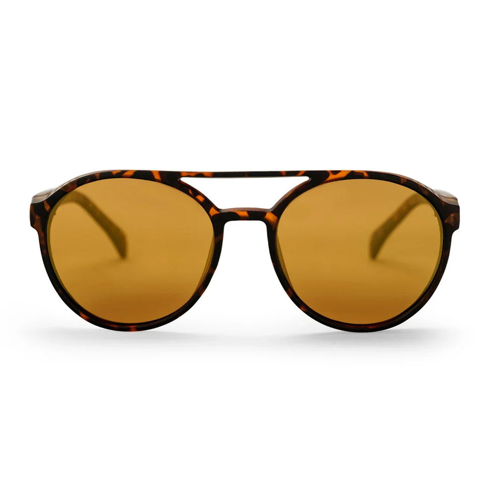 Chpo Rickard Sunglasses Turtle Brown Gold Mirror