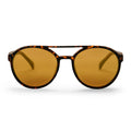 Chpo Rickard Sunglasses Turtle Brown Gold Mirror