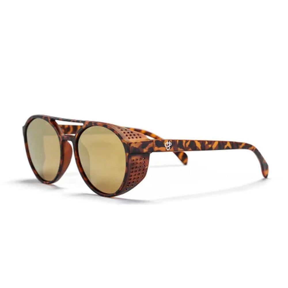 Chpo Rickard Sunglasses Turtle Brown Gold Mirror